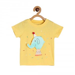 Miniklub Knit T-Shirt - Yellow, 12-18m